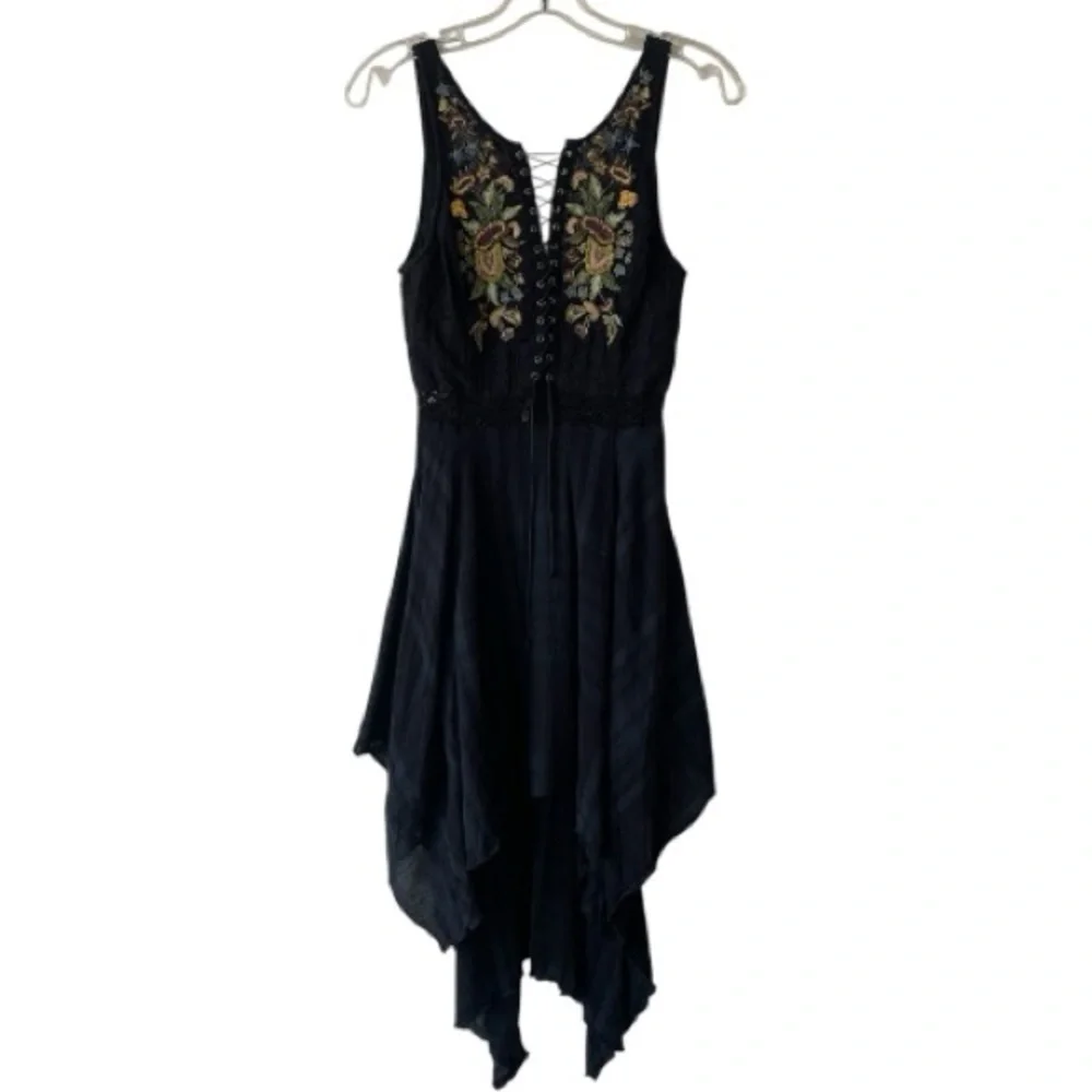 FREE PEOPLE Asymmetrical Embroidered Dress Bohemian‎ Festival